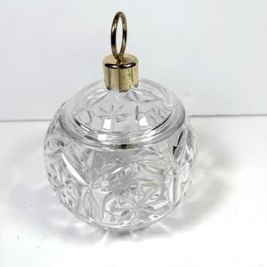 VTG Round Lead 24% Lead Crystal Lid Candy Jar Dia Czech Bohemiam Starburst